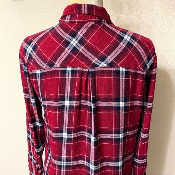 Rails Hunter Button-Front Shirt in Crimson Navy - Picture 5 of 11